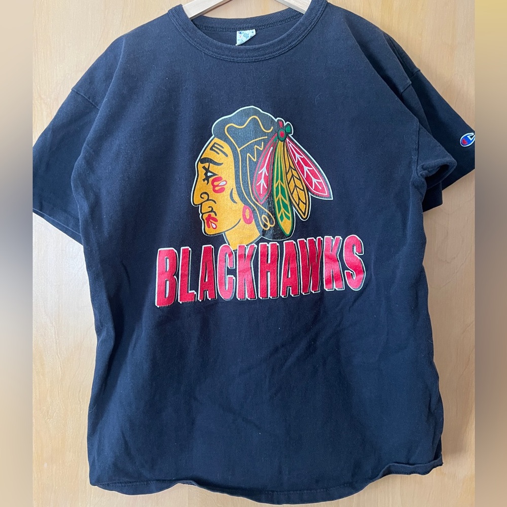Vintage single stitch Blackhawks champion tee